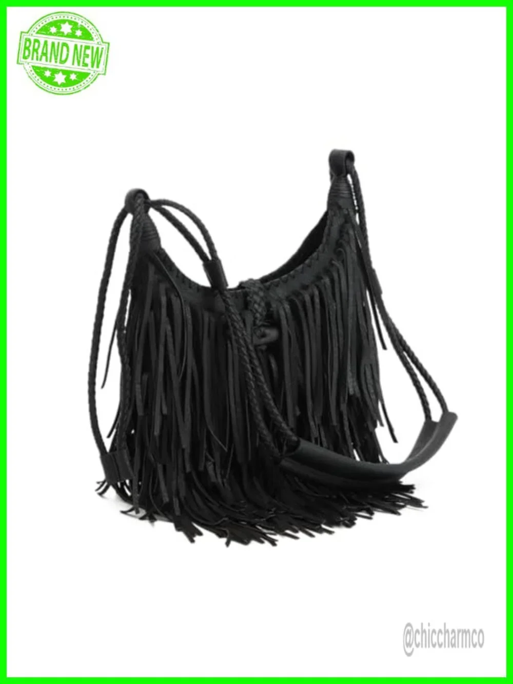 Faux Suede Fringe Hobo Bag with Tassel Shoulder Crossbody Purse